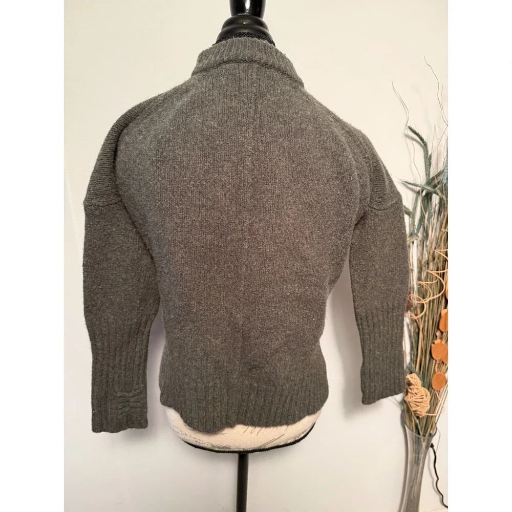 Zadig Voltaire‎ Merino Wool Sweater Green Mock Neck ZADDICTED Pink Logo Size S